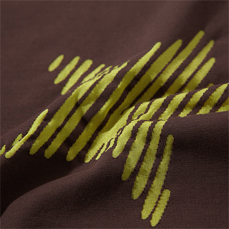 Cool Contrast Color Five-pointed Star Lazy And Loose Top