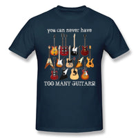 Cotton T Shirts Funny Electric Guitar Music Style Short
