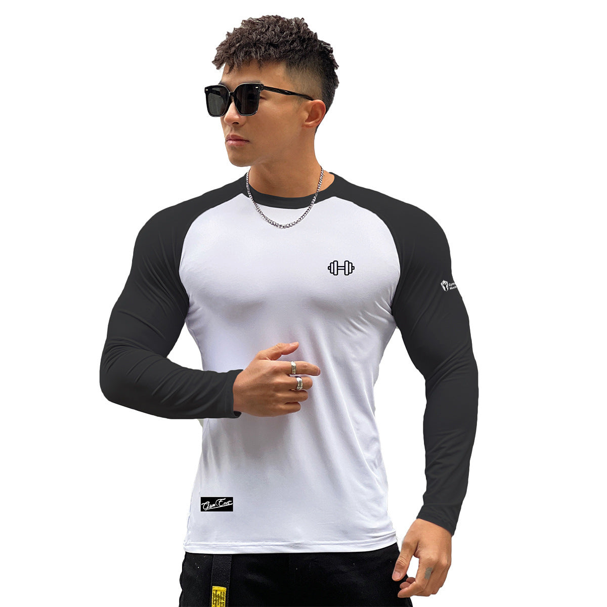 Slim-fit Men's Nylon Stretch Pullover Bottoming Shirt null