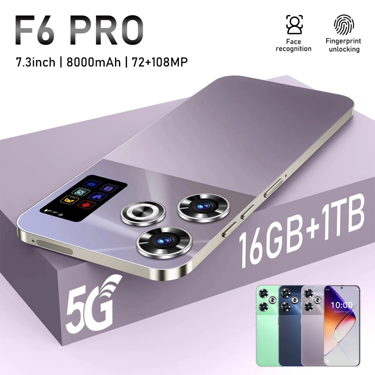 F6 Pro Android 14 Gaming Phone 1TB Storage 144Hz Refresh Rate 5G LTE Snapdragon 800 Series Octa Core 108MP Camera 60W Fast Gray16G+1TB F6 Pro Android 14 Gaming Phone 1TB Storage 144Hz Refresh Rate 5G LTE Snapdragon 800 Series Octa Core 108MP Camera 60W Fast - shop_name