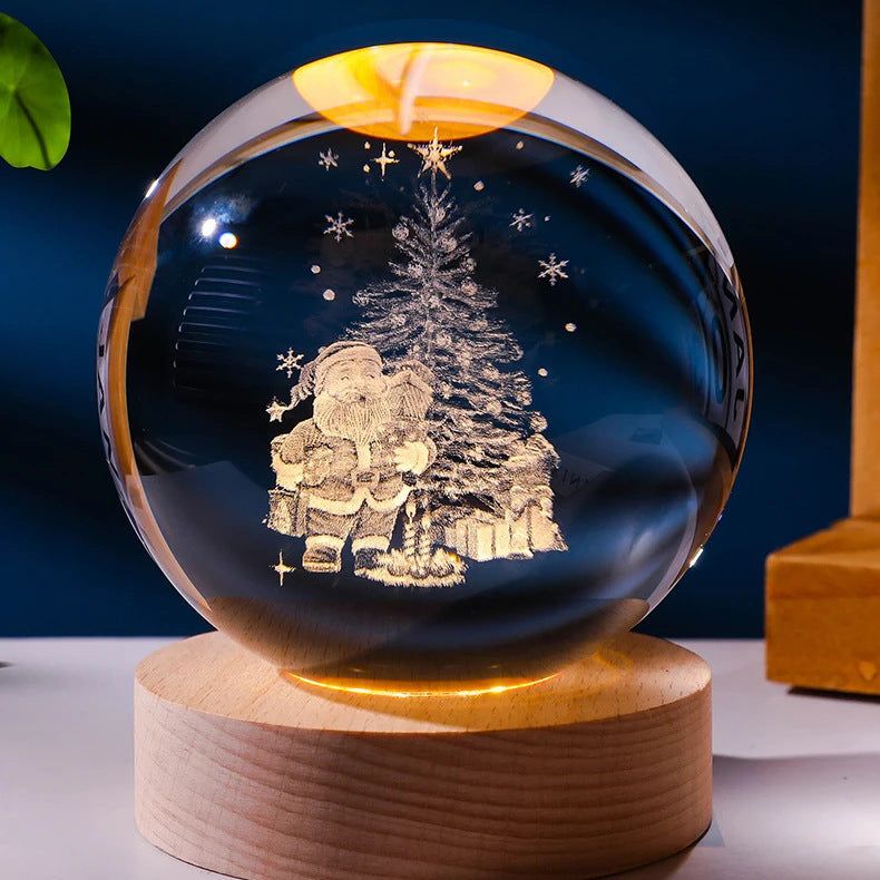 Luminous Starry Sky And Planets Moon Moon Crystal Ball Small Night Lamp Projection Ambience Light Creative Gift New Strange Gift null