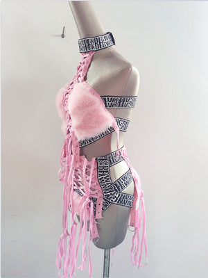 Combinaison Une Pièce Évidée avec Bretelles, pour Chanteuse