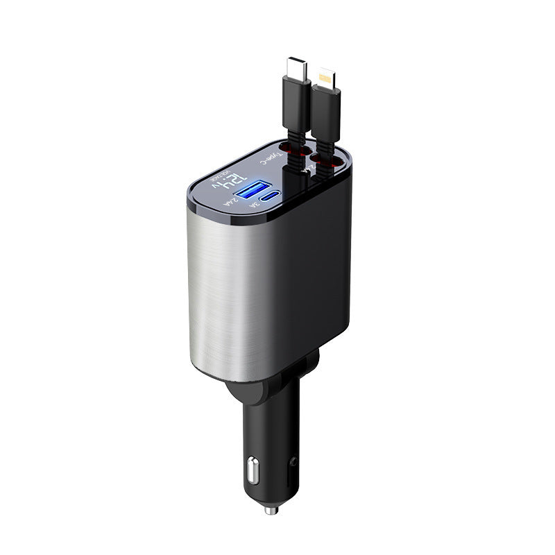 Metal Car Charger 100W Super Fast Charging Car Cigarette Lighter USB And TYPE-C Adapter null