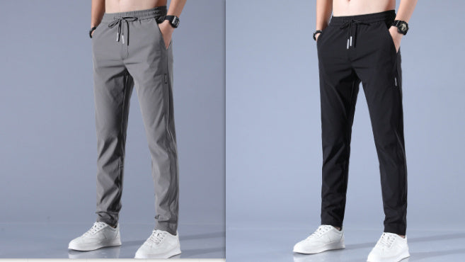 Ice Silk Pants Men'S Summer Thin Casual Pants Loose Straight Breathable null