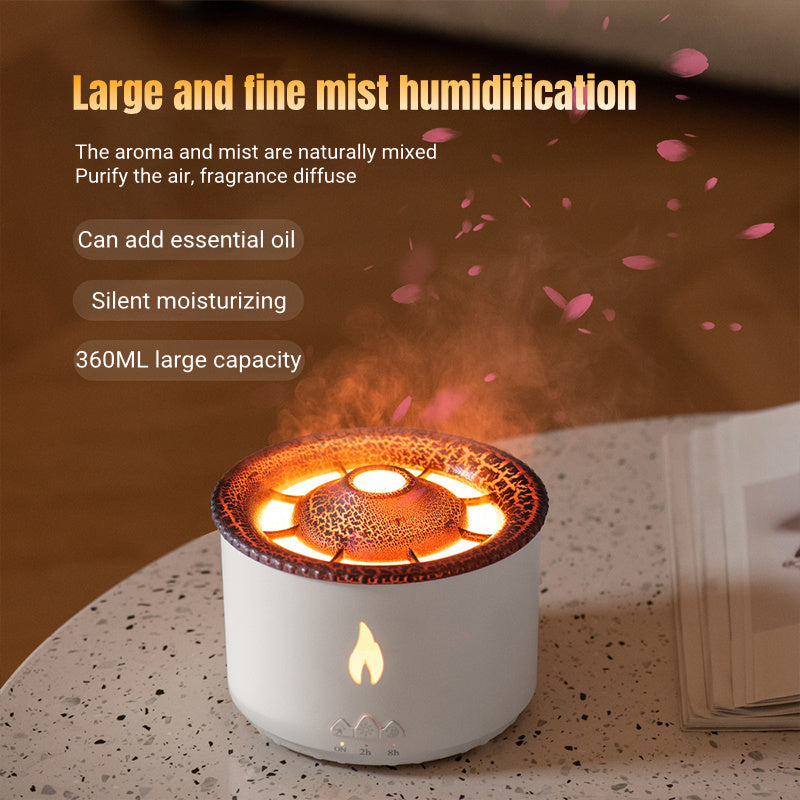 New Creative Ultrasonic Essential Oil Humidifier Volcano Aromatherapy Machine Spray Jellyfish Air Flame Humidifier Diffuser null