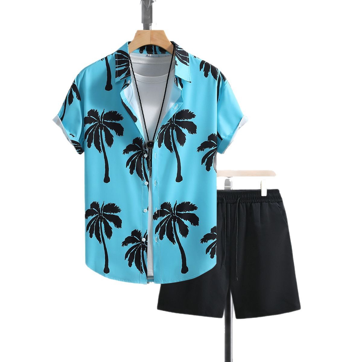 Summer Men's Short-sleeved Shirt Pants Suit