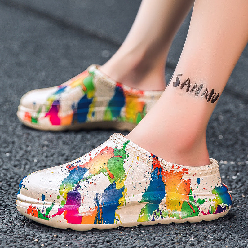 Men's Fashion Platform Pump Chef Hotel Waterproof Food Workshop Work Shoes Durable Garden Slippers