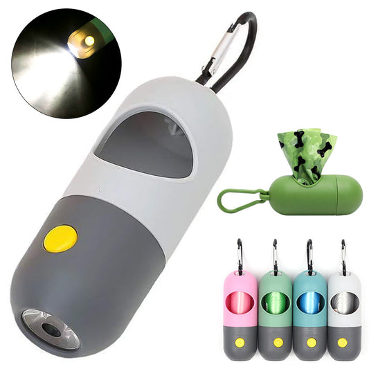 Led Light Pet Waste Bag Dispenser For Dogs Cats Dog Poop Scooper Bags Waste Bags Holder Dispensers Pet Clean Accessories null