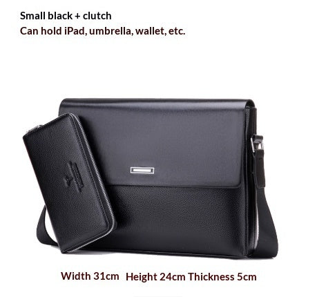 Trendy Men's Business Office And Casual Large-capacity Leather Bag