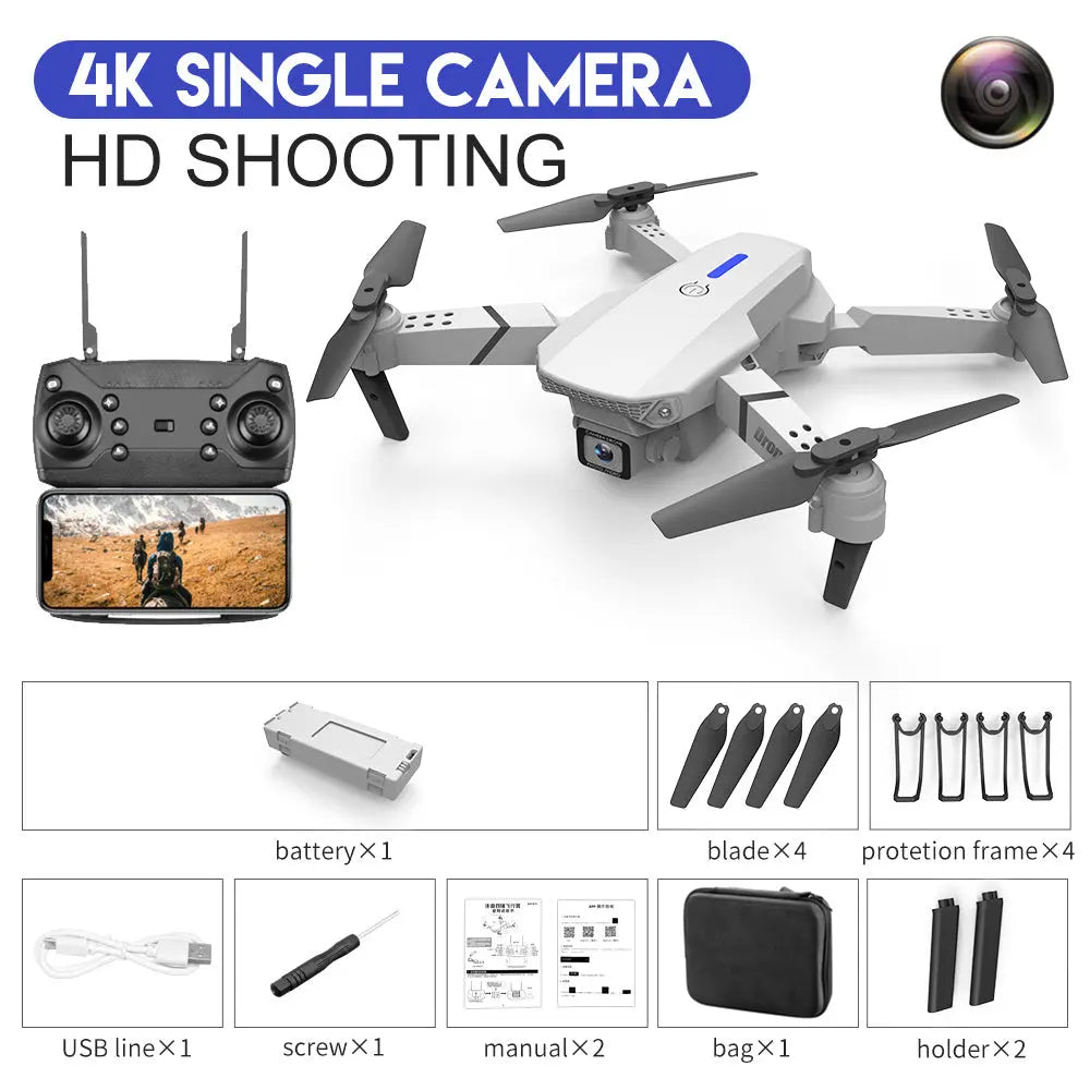 E88 Drone Aerial Photography HD 4K Dual Camera Remote Control Airplane Toy null