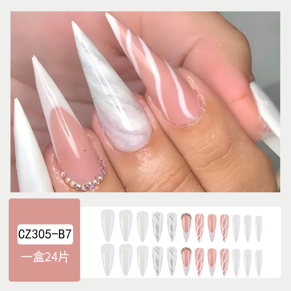 Super Long Diamond Wearing Armor European And American Foreign Trade Nail Stickers