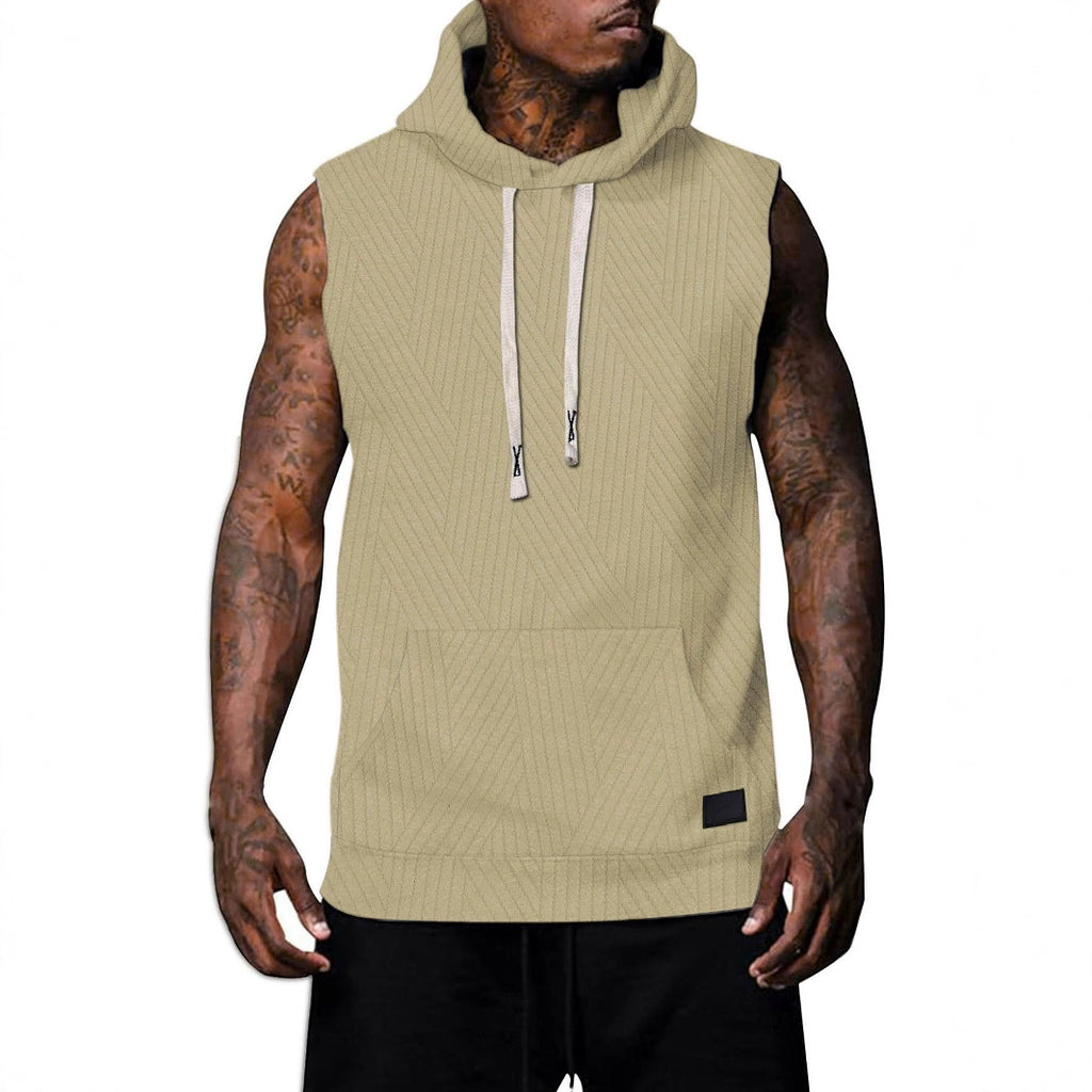 Sleeveless Vest Top Men's Waistcoat Hooded