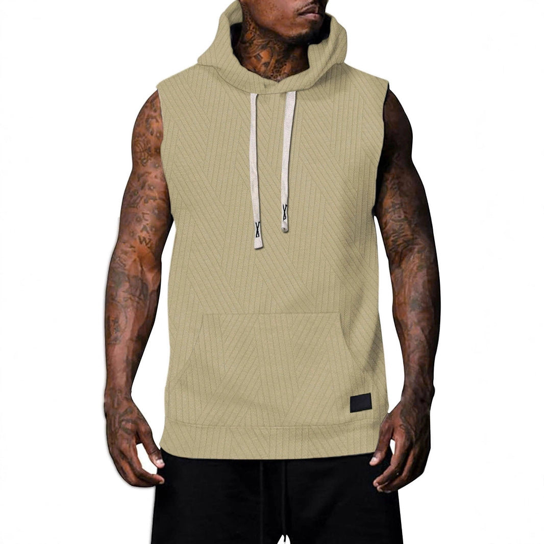 Sleeveless Vest Top Men's Waistcoat Hooded