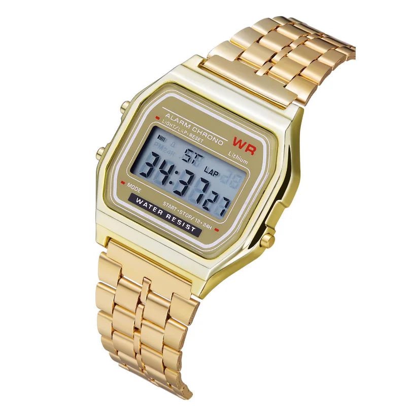 F91W Non - Waterproof Steel Band Watch For Women, Men, Business Clock, Multi - Functional LED Digital Sports Watch, Electronic Clock Golden F91W Non - Waterproof Steel Band Watch For Women, Men, Business Clock, Multi - Functional LED Digital Sports Watch, Electronic Clock - shop_name