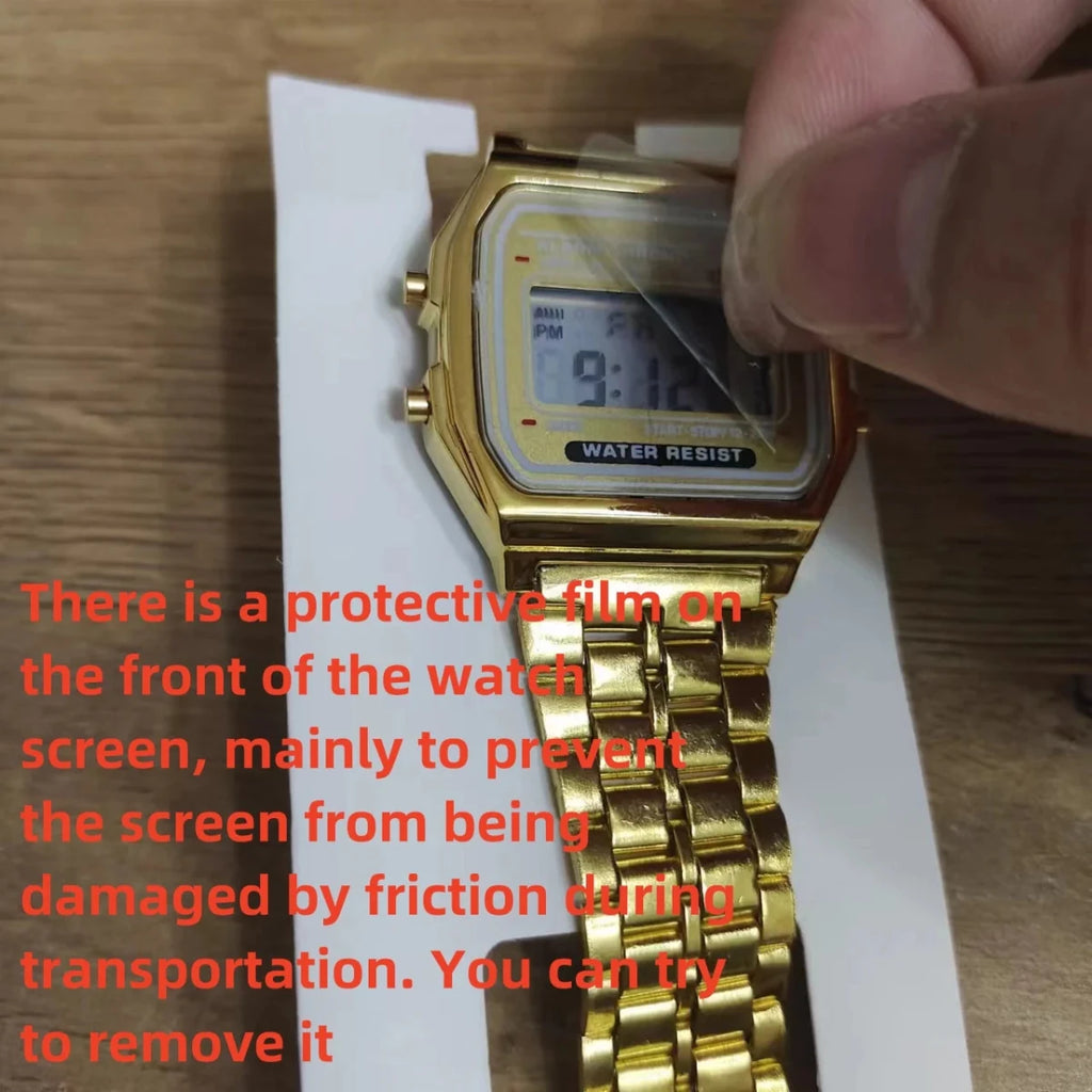 F91W Non - Waterproof Steel Band Watch For Women, Men, Business Clock, Multi - Functional LED Digital Sports Watch, Electronic Clock Golden F91W Non - Waterproof Steel Band Watch For Women, Men, Business Clock, Multi - Functional LED Digital Sports Watch, Electronic Clock - shop_name