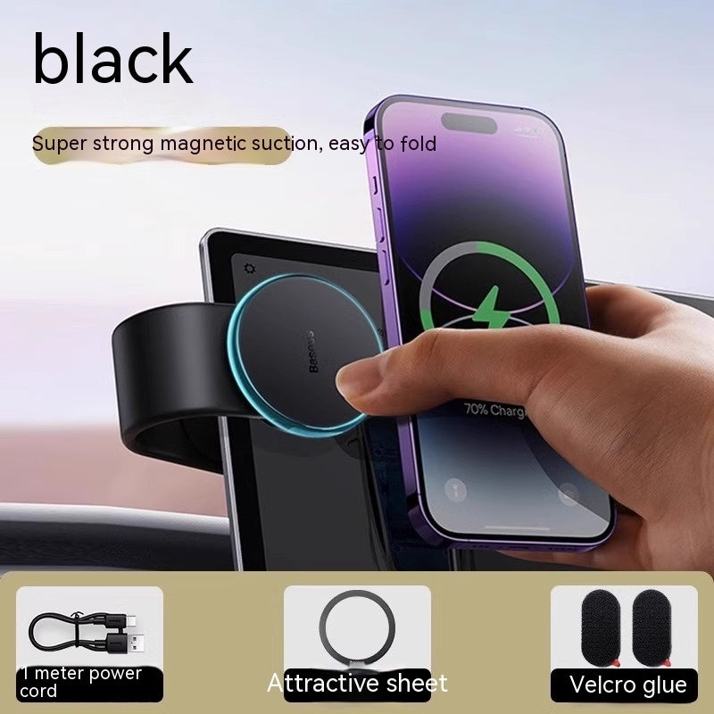 Magnetic Bendable Car Mobile Phone Holder Wireless Charger Phone Holder 15W Car Dash Mount Compatible With Phone null