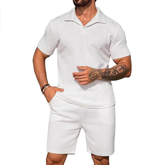 Men's Casual Solid Color Polo Short Oversleeves