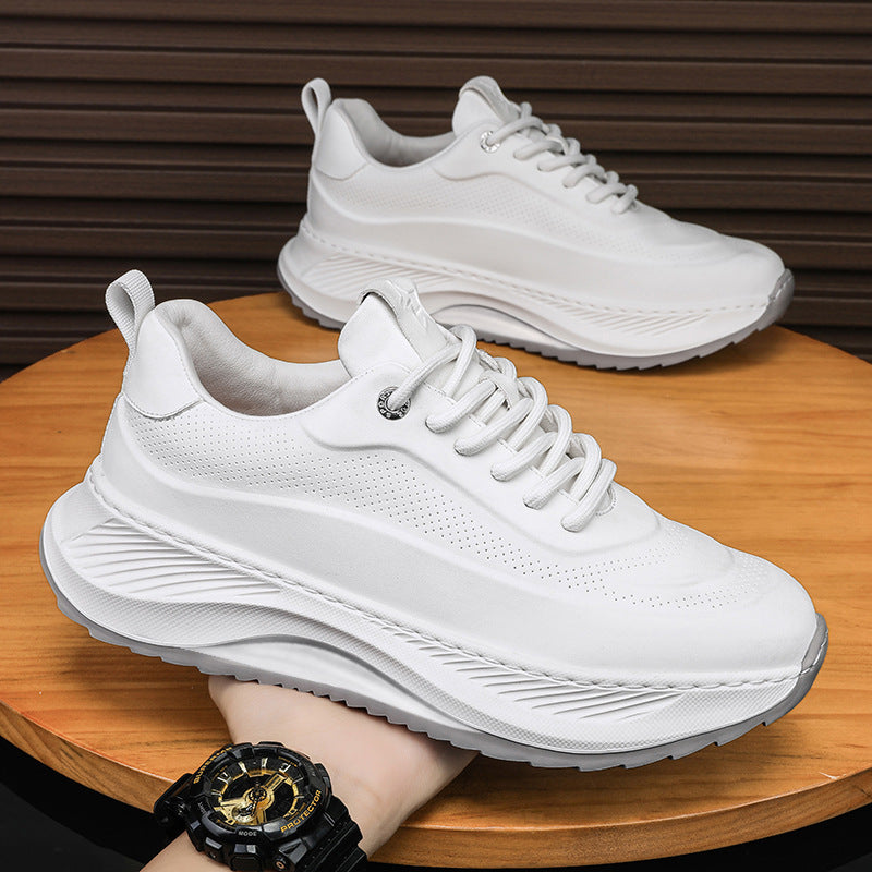 Men's Thick-soled Sports Shoes Casual Breathable Sneakers Lace-up Dad Shoes Boy null