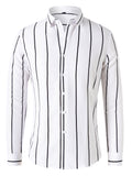 New Slim-fit Striped Shirt Men's Long Sleeve Shirt