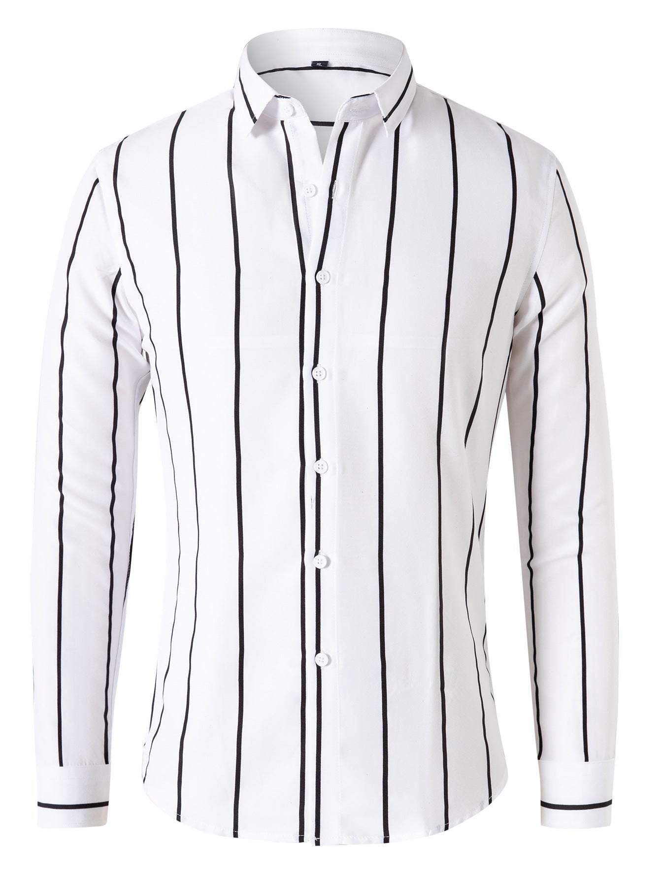 New Slim-fit Striped Shirt Men's Long Sleeve Shirt