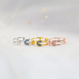 S925 Sterling Silver Open Pin Ring For Women