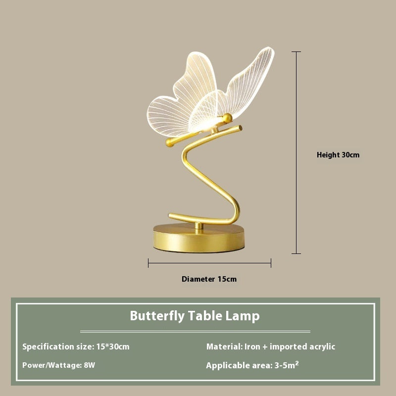 Bedroom Bedside Lamp Living Room Showcase Butterfly Table Lamp null