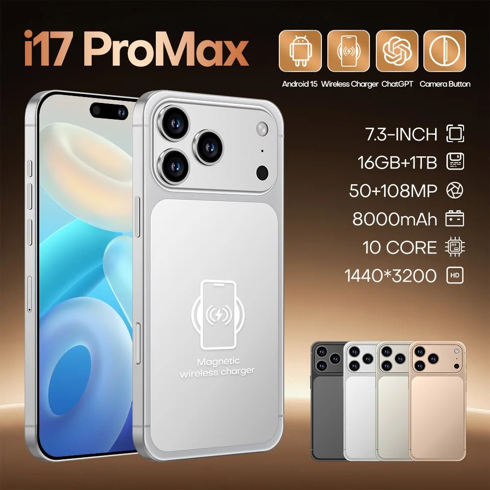 Factory Newest Global 5G Smart Phone I17 Promax OLED 16+1TB Android 15 NFC Octa Core LTE HD French German Spanish Gaming Phone Black Factory Newest Global 5G Smart Phone I17 Promax OLED 16+1TB Android 15 NFC Octa Core LTE HD French German Spanish Gaming Phone - shop_name