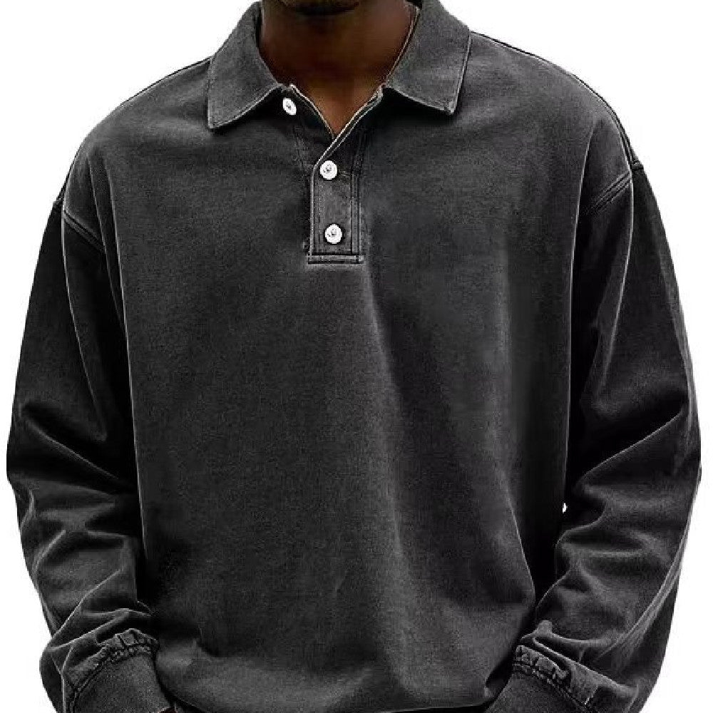 Fall Men's Long Sleeve Polo Shirts Casual Breathable Comfortable Tees Shirt Solid High Quality Sweatshirt Male T-Shirt Black Fall Men's Long Sleeve Polo Shirts Casual Breathable Comfortable Tees Shirt Solid High Quality Sweatshirt Male T-Shirt - shop_name
