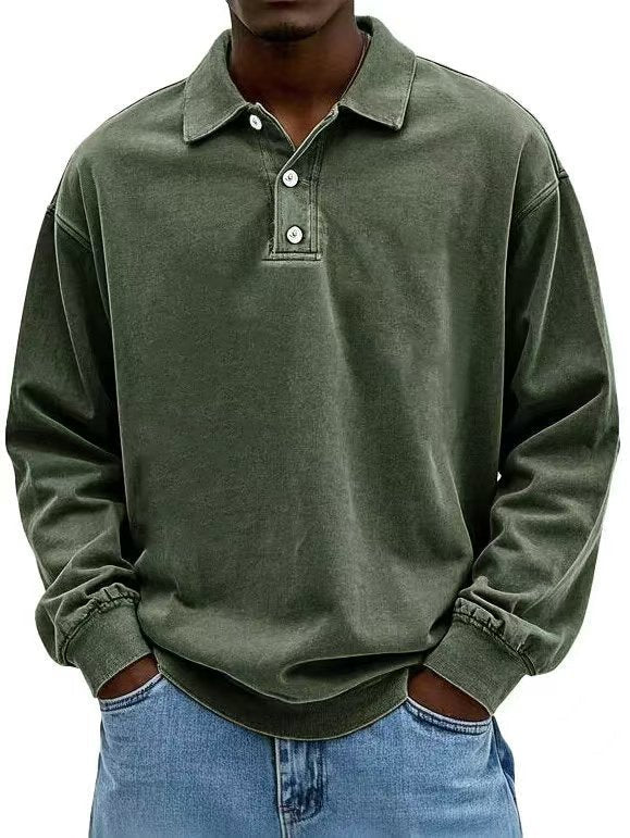 Fall Men's Long Sleeve Polo Shirts Casual Breathable Comfortable Tees Shirt Solid High Quality Sweatshirt Male T-Shirt Army Green Fall Men's Long Sleeve Polo Shirts Casual Breathable Comfortable Tees Shirt Solid High Quality Sweatshirt Male T-Shirt - shop_name