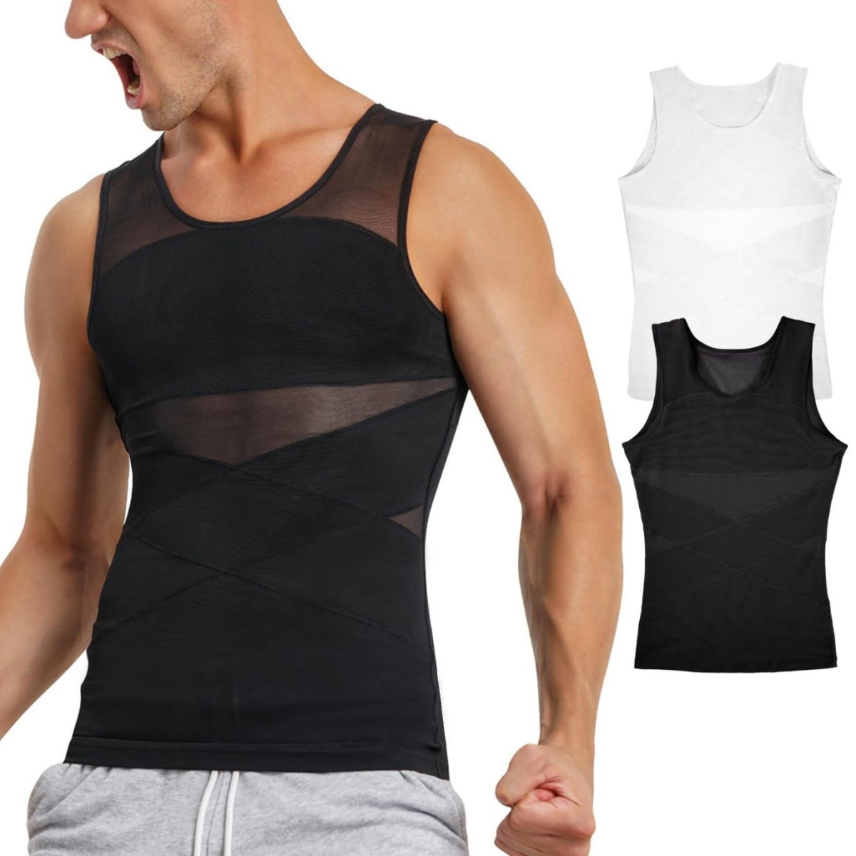 Fashion Personality Men's Breathable Mesh Tight Vest Skin Color Fashion Personality Men's Breathable Mesh Tight Vest - shop_name