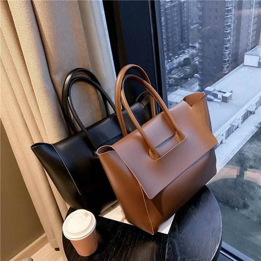 Fashion Women Shoulder Bags Large Capacity Handbags Simple Retro Tote Bags Solid Color Famous Brand High Quality Bags - Update Avenue 