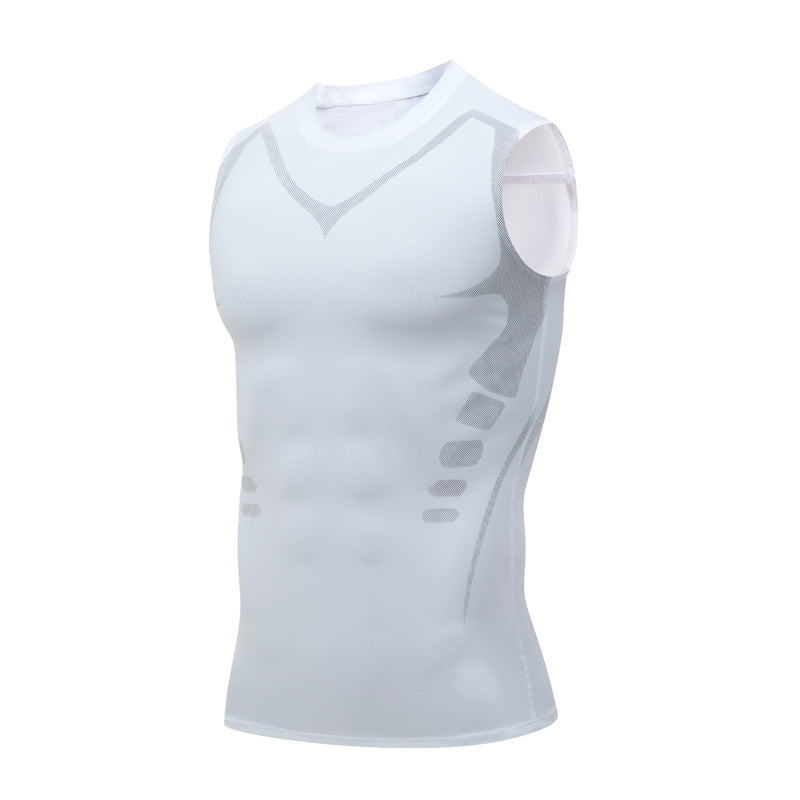 Men's Exercise Workout Quick-drying Breathable Slim Fit Tight Stretch Vest null