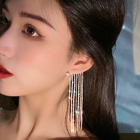 Fashionable And Simple Long Tassel Earrings null