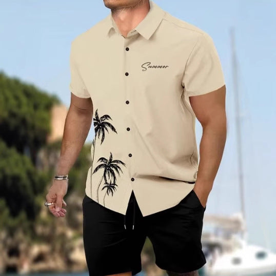 3D Digital Printing Shirt Short Sleeve Shorts Suit