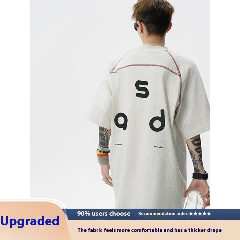 Cotton Letter Print Short-sleeve T-shirt