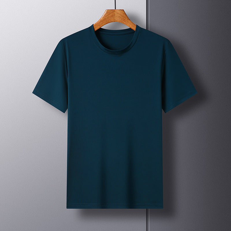 Fashion Men's Solid Color All-match Round Neck T-shirt