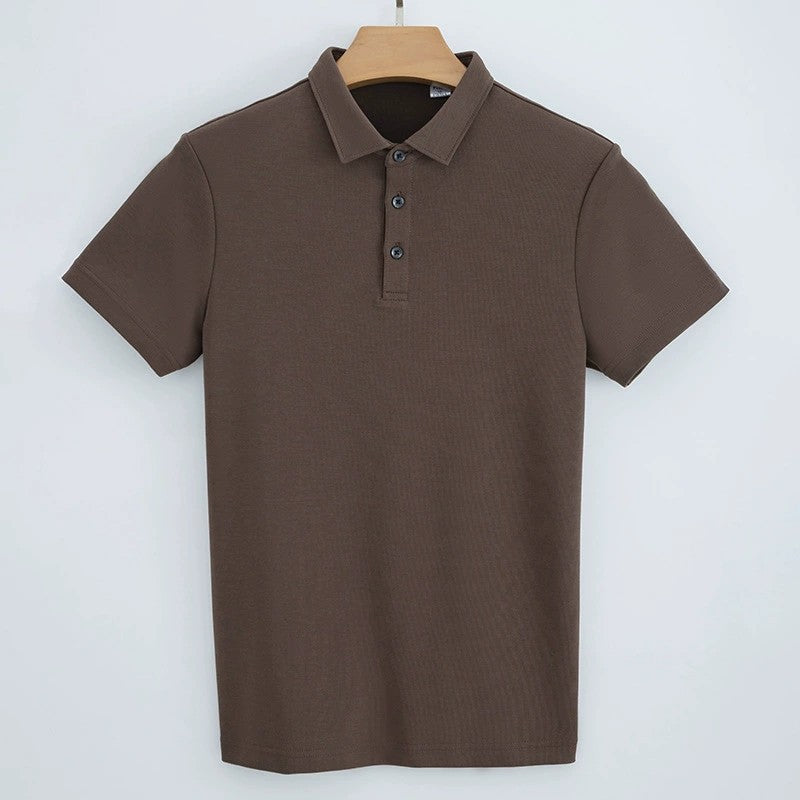 230g Double-sided Cotton Polo Shirt Men's T-shirt Short Sleeve Air Layer