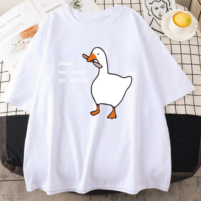 Summer Pure Cotton Cartoon Duck Men's Fashion T-shirt