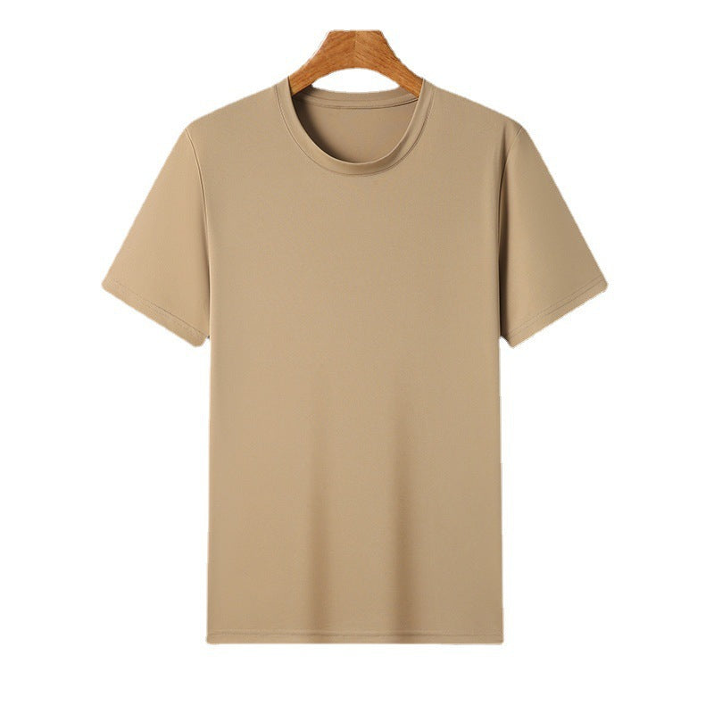 Fashion Men's Solid Color All-match Round Neck T-shirt