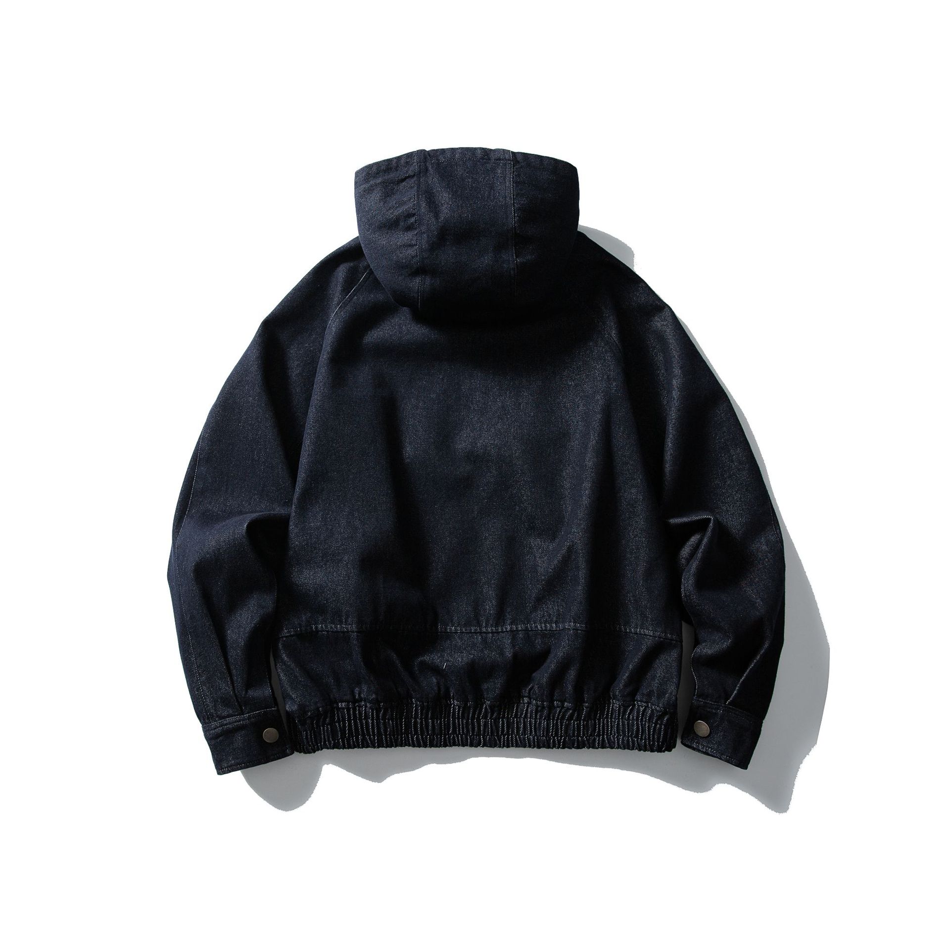 Autumn Leisure Zipper Hooded Denim Jacket Men's And Women's Retro Casual Loose All-matching Washed Jacket