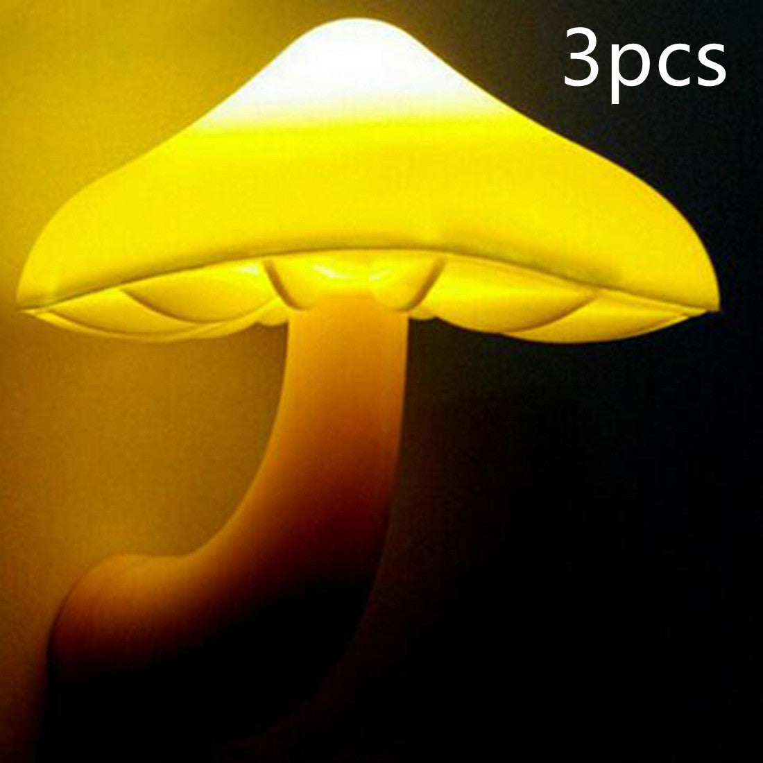 LED Night Light Mushroom Wall Socket Lamp EU US Plug Warm White Light-control Sensor Bedroom Light Home Decoration null