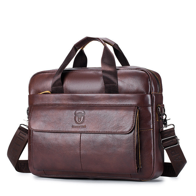 Fashion Bullcaptain Leather Goods Men's Briefcase null