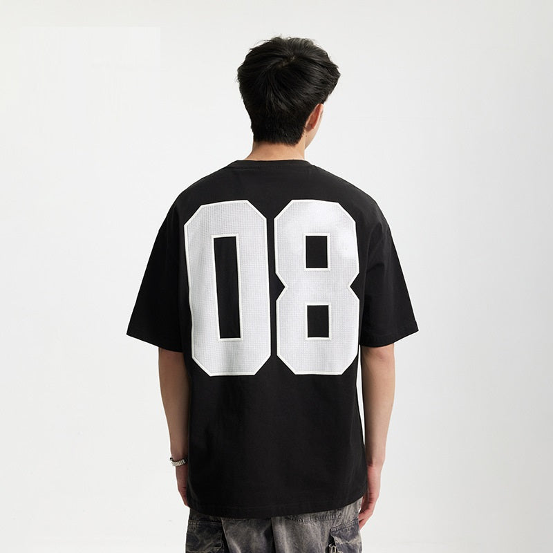 Foam Letter Printed T-shirt American Digital