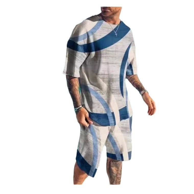 Short-sleeved Shorts Two-piece Sports And Leisure Men's Suit