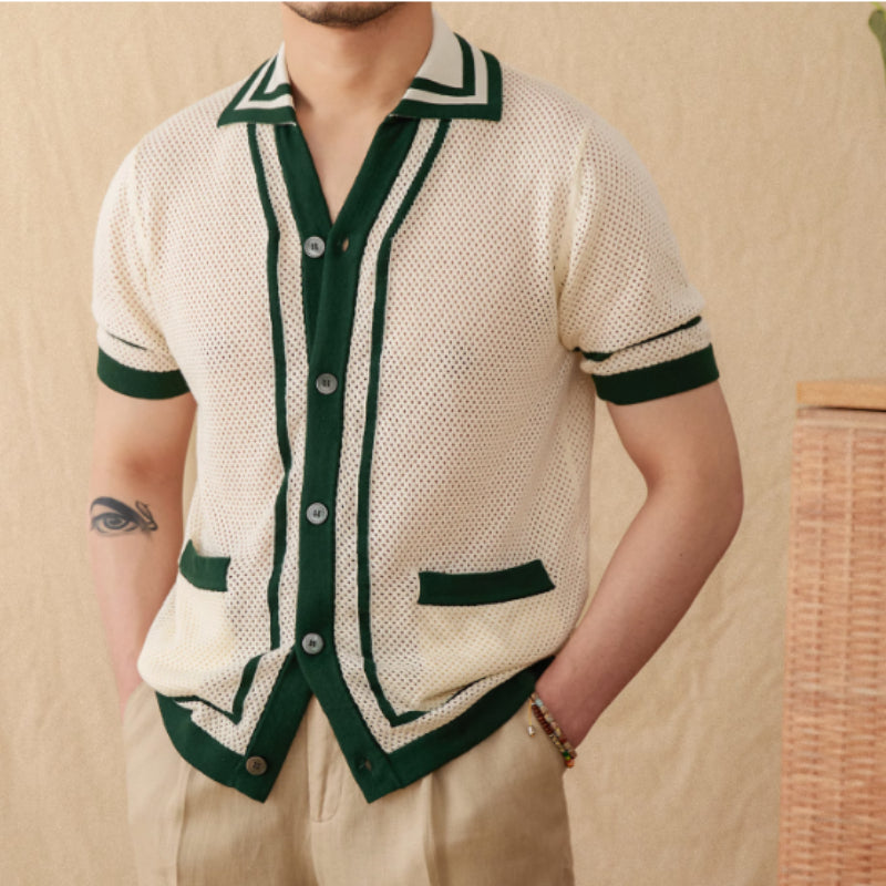 Special Preppy Style Short Sleeve Hollow Cardigan