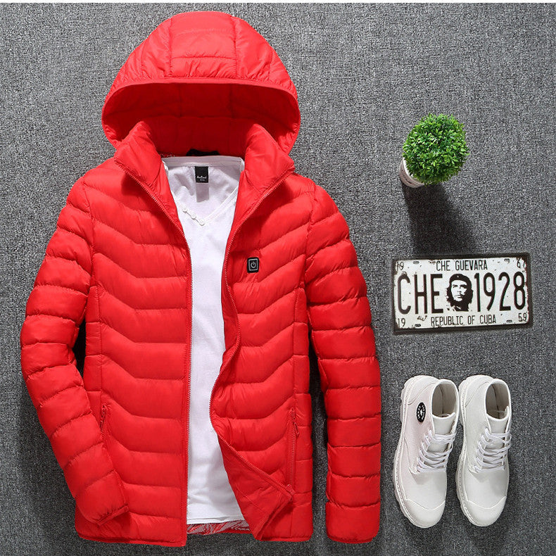 New Heated Jacket Coat USB Electric Jacket Cotton Coat Heater Thermal Clothing Heating Vest Men's Clothes Winter null