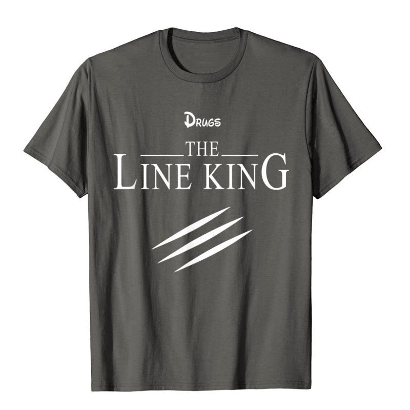 Funny Drug Line King T-shirt Fashion Birth DarkGrey Funny Drug Line King T-shirt Fashion Birth - shop_name