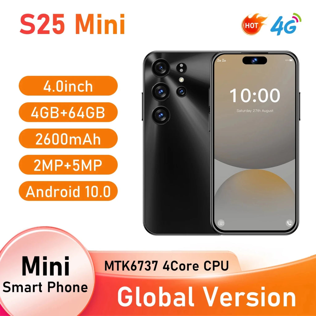 Global Version High Quality S25 Mini Android Smartphone Celulares Cell Phone with HD Screen Resolution Dual Sim 3G LTE Black Global Version High Quality S25 Mini Android Smartphone Celulares Cell Phone with HD Screen Resolution Dual Sim 3G LTE - shop_name