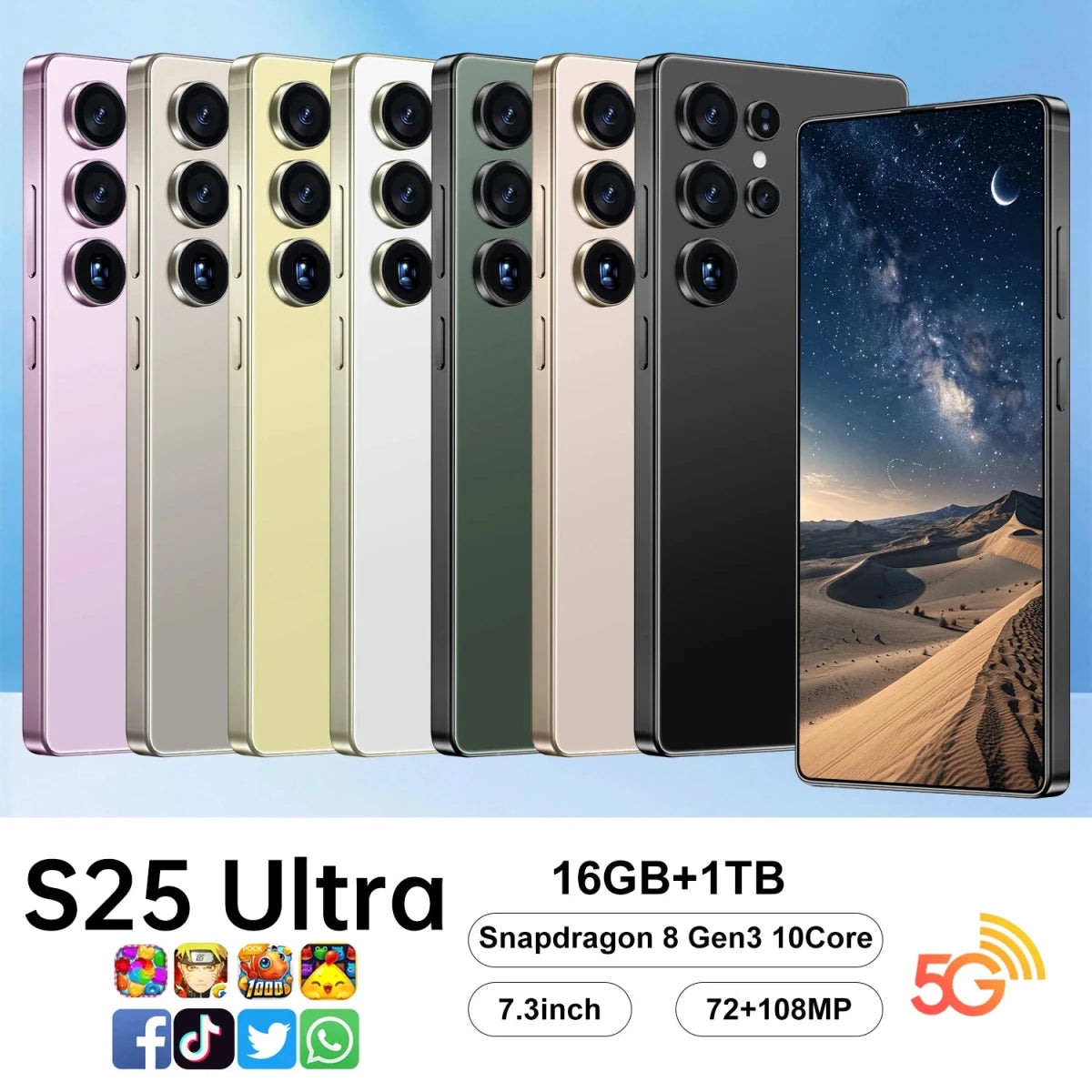 Global Version S25 Ultra 5G Smartphone Android 16 16GB+1TB 7.3 Inch 72+108MP HD Beauty Camera Unlocked Gaming Mobile Phone Green Global Version S25 Ultra 5G Smartphone Android 16 16GB+1TB 7.3 Inch 72+108MP HD Beauty Camera Unlocked Gaming Mobile Phone - shop_name