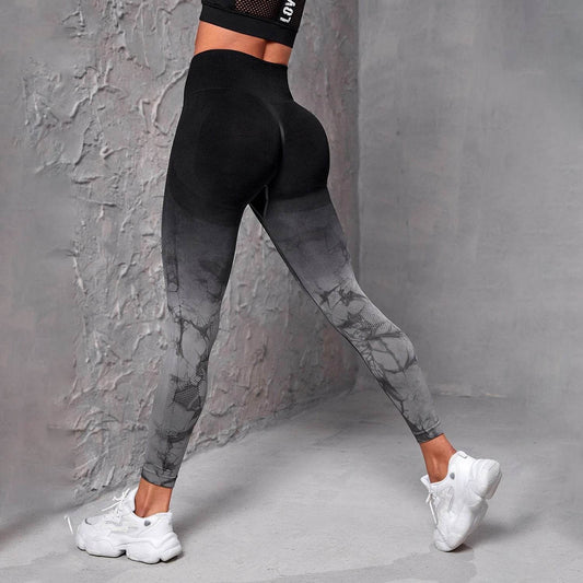 Gradient Tie-dye Tight Yoga Trousers For Women - Update Avenue 